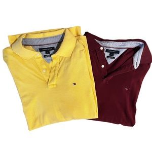 Tommy Hilfiger Polos | Size Large | yellow and burgundy